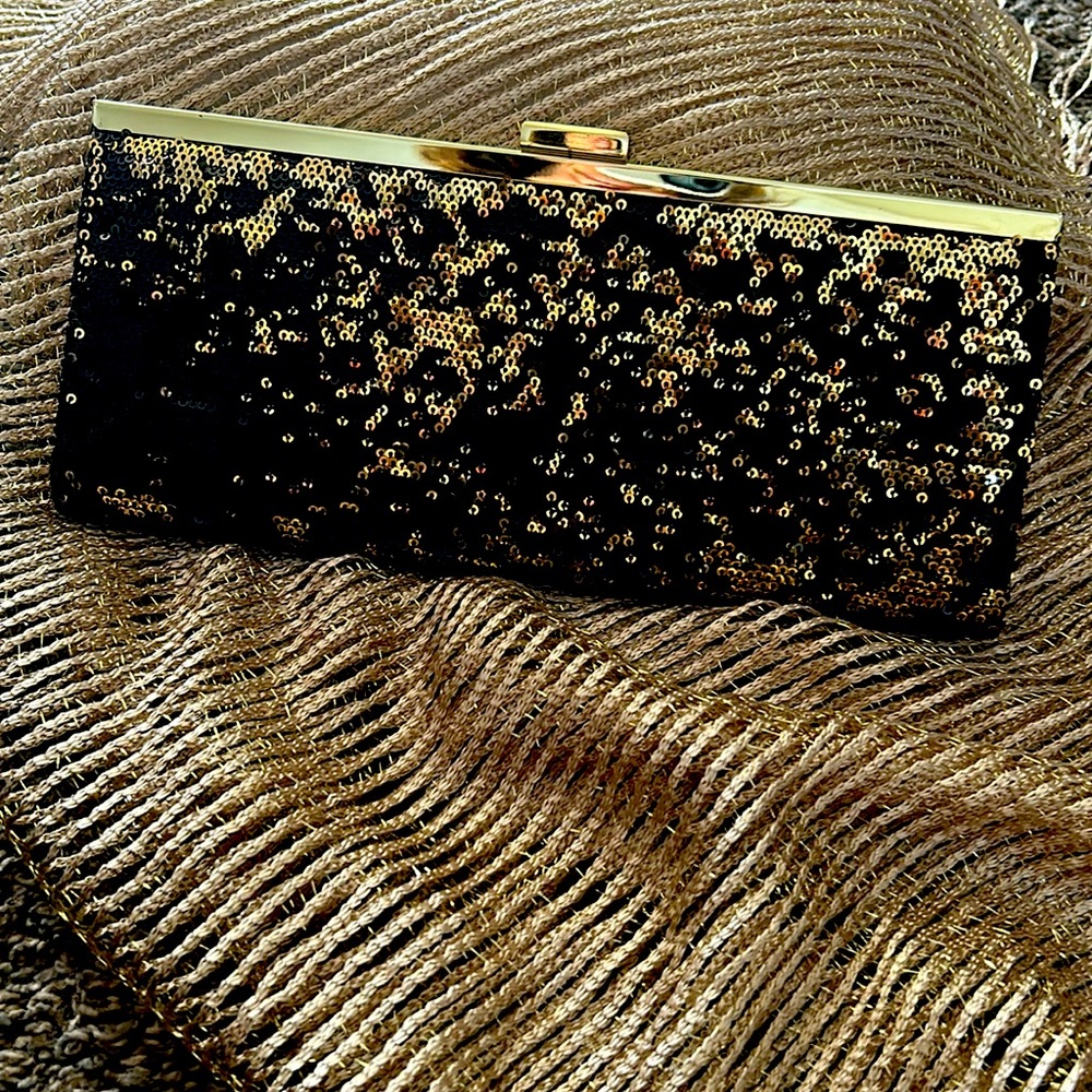 Golden black clutch